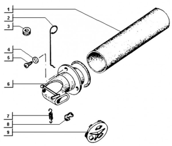 Motor Warmluftzuleitung I - Ape TM 703 Diesel mit Lenker 422ccm 4T AC 1997-2004 ATD1T