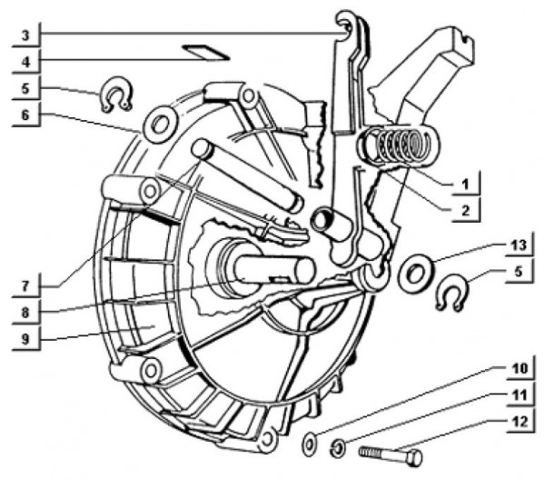 Motor Kupplungsdeckel - Ape TM 703 Diesel mit Lenkrad 422ccm 4T AC 1997-2004 ZAPT10000