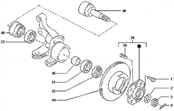 Bowdenzüge Bremsanlage vorn - Porter Porter Diesel 1400ccm 4T LC 1998-2004 ZAPS85000004