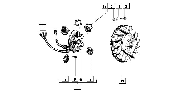 Motor Lichtmaschine Ape Cross - Ape Mix 50ccm 2T AC 1998-2008 ZAPC80000