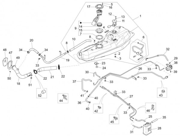 Fahrgestell Benzintank - Porter Multitech 1300ccm 4T LC 2014- ZAPS90VJ