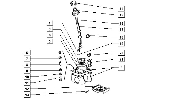 Bowdenzüge Schalthebel (Lenkrad) - Ape TM 422ccm 4T AC 1997-2004 ZAPT1000000001001