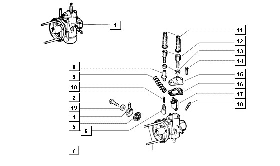 Motor Vergaser - Ape Mix 50ccm 2T AC 1998-2008 ZAPC80000
