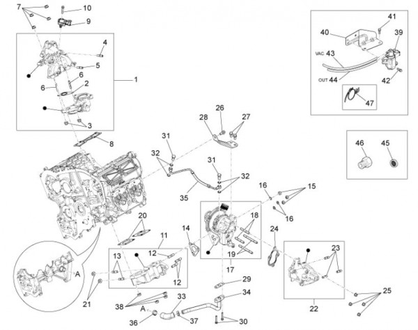 Motor Stutzen Einlass - Auslass - Porter Maxxi D120 Diesel 1200ccm 4T LC 2011- ZAPS90RK