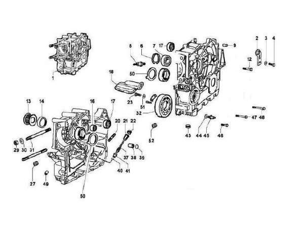 Motor Kurbelgehäuse - Calessino 422ccm 4T LC 2007-2008 ZAPT2D4MC