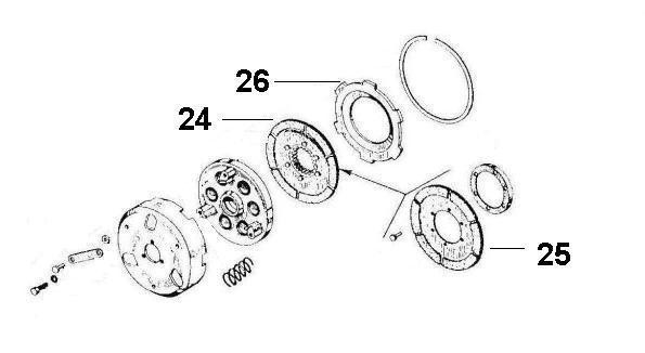 Motor Kupplung - Vespa Commercial 125ccm 2T AC 1965-1967 AE1T
