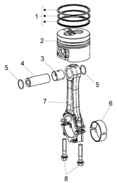 Motor Kolben - Porter Quargo 700ccm 4T LC 2007- ZAP4P10000