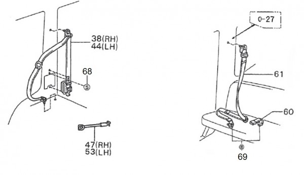 Fahrgestell Sicherheitsgurte - Porter Porter 1000ccm 4T LC 1992-1998 ZAPS85