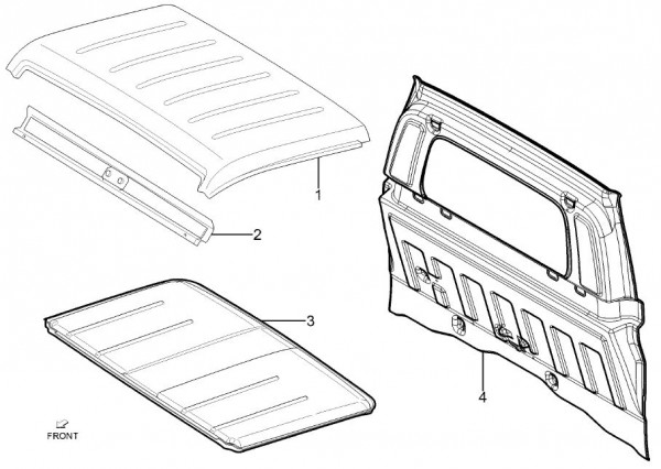 Fahrgestell Dachpaneel - Porter Maxxi D120 Diesel 1200ccm 4T LC 2013- ZAPS90DK