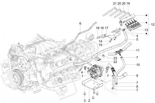 Fahrgestell Benzineinspritzung Methan - Porter Multitech 1300ccm 4T LC 2017- ZAPS90PGW