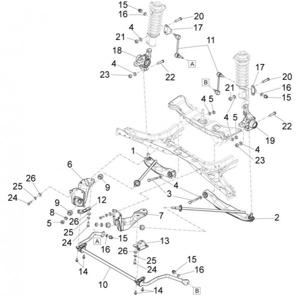 Radaufhängung Schwingarm - Porter Quargo 700ccm 4T LC 2008- ZAP4P10000