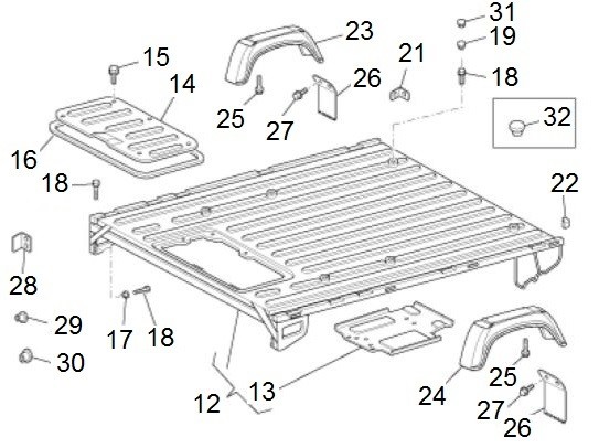 Fahrgestell Ladefläche offen Top Deck - Porter Porter Electric ccm 2011- ZAPS9E
