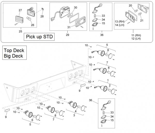 Elektrische Anlage Rücklicht - Porter Multitech 1300ccm 4T LC 2017- ZAPS90PGW