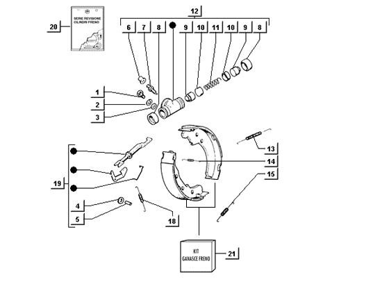 Radaufhängung Bremsbacken vorn - Ape TM 218ccm 2T AC 1999-2004 ZAPT1000000001001