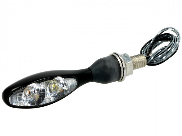 Kellermann LED Blinker, mit Begrenzungsleuchten, Micro 1000 PL, vorne, Stahl, 12 V, schwarz, seidenm