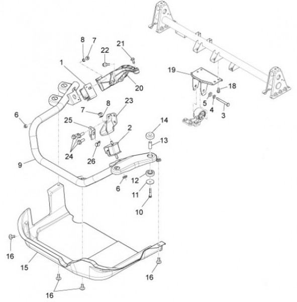 Fahrgestell Motorhalterungen - Porter D120 Diesel 1300ccm 4T LC 2013- ZAPS90CK