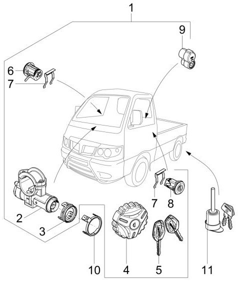 Elektrische Anlage Schloßsatz - Porter Multitech 1300ccm 4T LC 2015- ZAPS90PGW