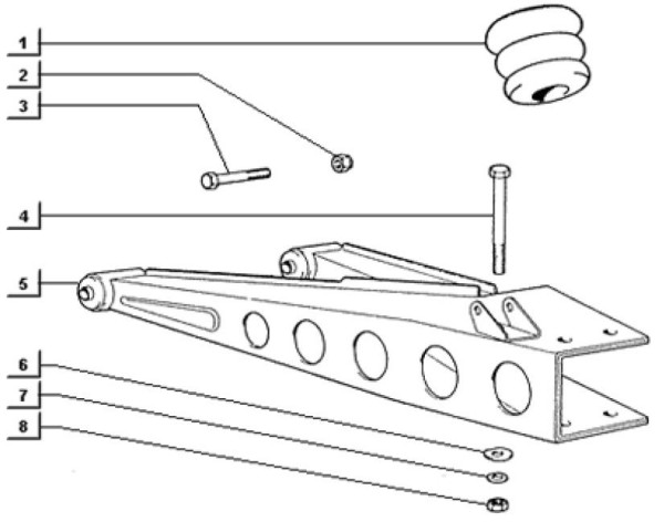 Radaufhängung Schwinge - Ape TM 703 mit Lenkrad 220ccm 2T AC 1997-1999 ZAPT10000