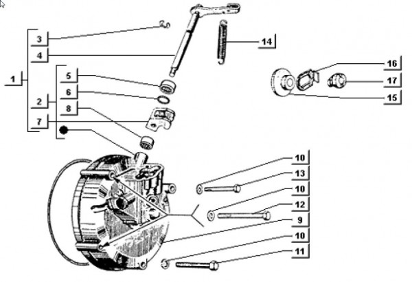 Motor Kupplungsdeckel - Ape TM 703 mit Lenker 218ccm 2T AC 1997-1999 ATM2 00001001