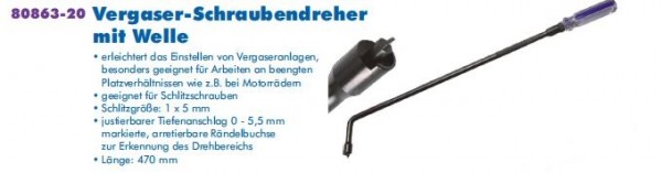Econ Vergaserschraubendreher, mit Welle