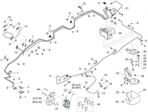 Bowdenzüge Bremsanlage vorn - Porter Multitech 1300ccm 4T LC 2016-
