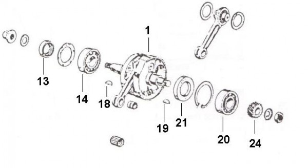 Motor Kurbelwelle - Ape 50ccm 2T AC 1971- TL2T