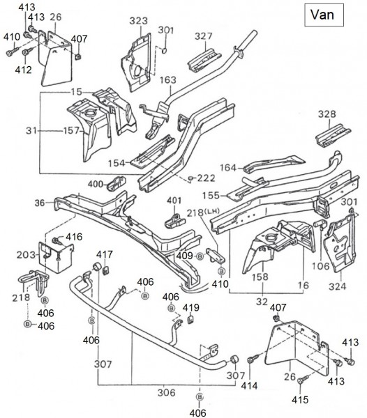 Fahrgestell Rahmen III - Porter Porter 1000ccm 4T LC 1992-1998 ZAPS85