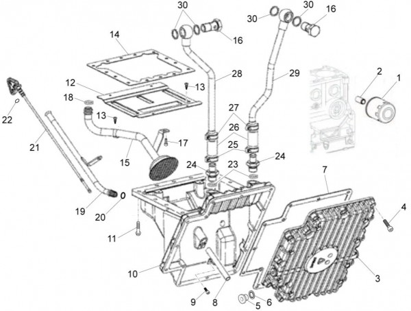 Motor Ölfilter - Porter Quargo 700ccm 4T LC 2013- ZAPP10000