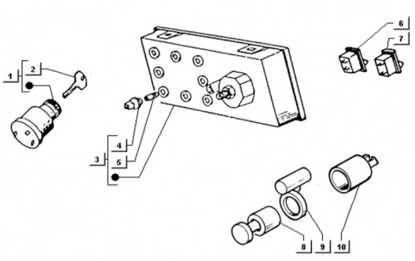 Lenker Cockpitinstrumente - Ape TM 703 mit Lenker 218ccm 2T AC 1997-1999 ATM2 00001001