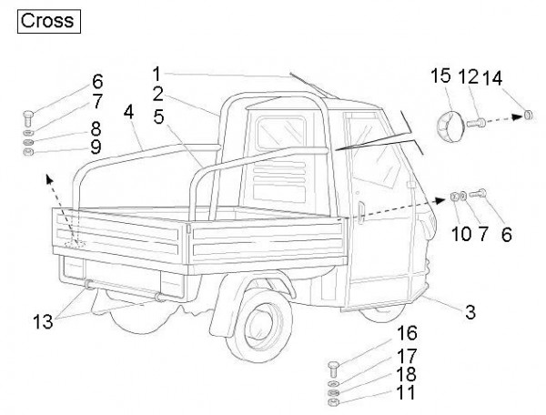 Fahrgestell Schutzbügel Ape Cross - Ape Mix 50ccm 2T AC 2013- ZAPC80000