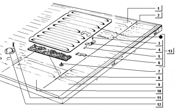 Fahrgestell Inspektionsklappe - Ape TM 703 Diesel mit Lenker 422ccm 4T AC 1997-2004 ATD1 00001101