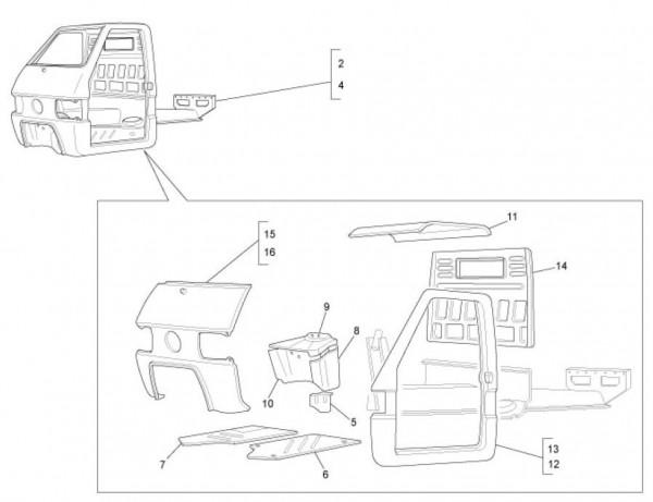 Fahrgestell Fahrgestell - Ape TM 703 mit Lenkrad 220ccm 2T AC 2008-2016 ZAPT10000