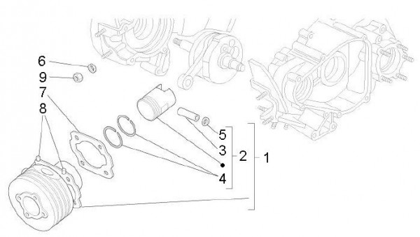 Motor Zylinder - Ape Mix 50ccm 2T AC 2013- ZAPC80000
