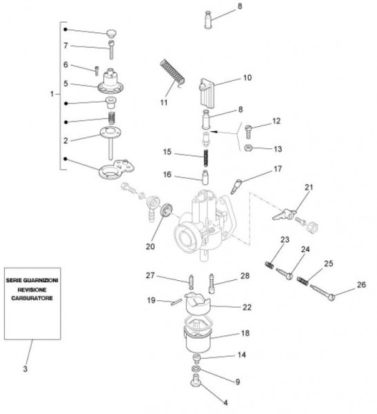 Motor Vergaserkomponenten - Ape TM 703 mit Lenkrad 220ccm 2T AC 2008-2016 ZAPT10000