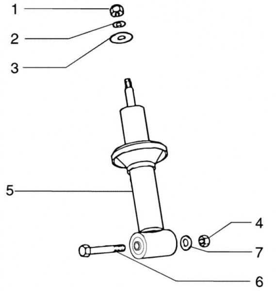 Radaufhängung Stoßdämpfer hinten - Ape TM 703 Diesel mit Lenkrad 422ccm 4T AC 2005-2010 ZAPT10000