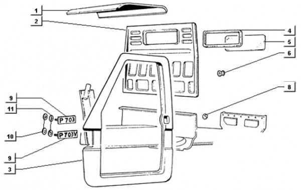 Fahrgestell Türen - Ape TM 703 Diesel mit Lenkrad 422ccm 4T AC 1997-2004 ATD1T