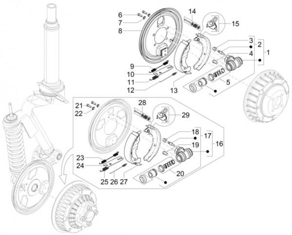 Bowdenzüge Bremsanlage - Calessino 200ccm 4T 3V AC 2015- ZAPT42PMC