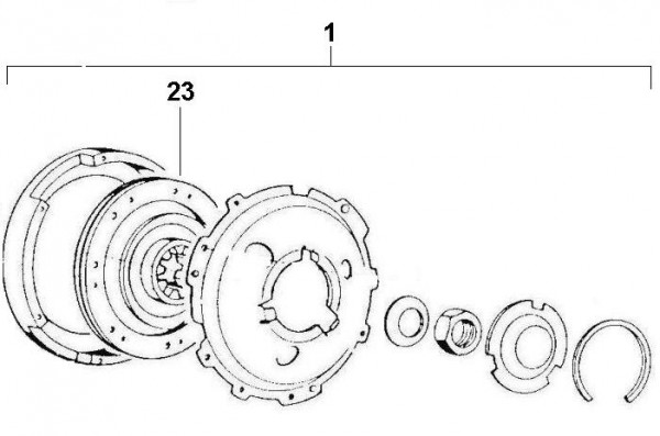 Motor Kupplung - Ape Car 422ccm 4T AC 1988- AFD3T