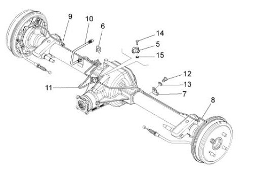Bowdenzüge Bremsleitungen hinten - Porter D120 Diesel 1300ccm 4T LC 2013- ZAPS90CK