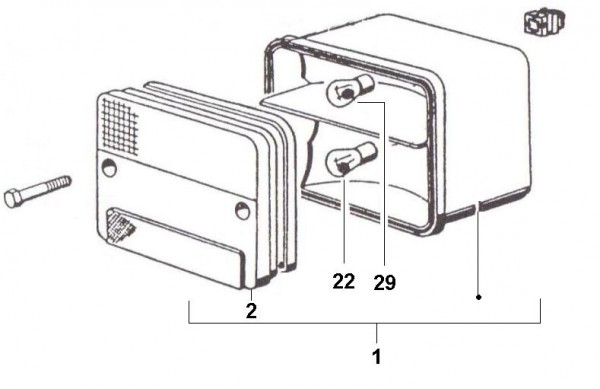 Elektrische Anlage Rücklicht - Ape Car 422ccm 4T AC 1988- AFD3T