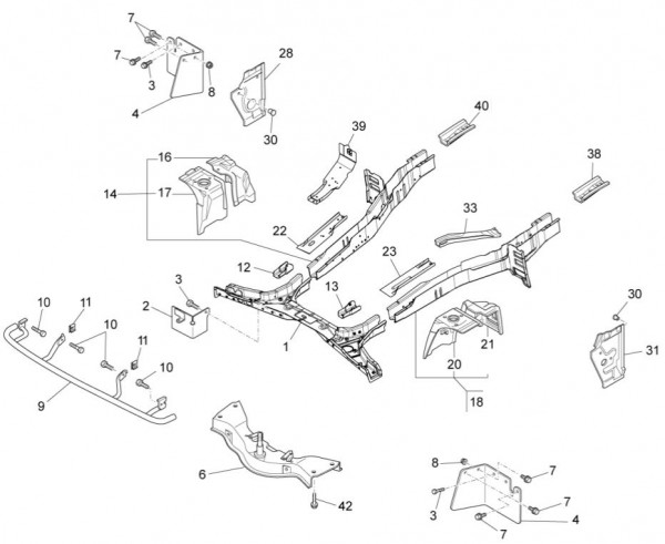 Fahrgestell Rahmen vorn - Porter Multitech 1300ccm 4T LC 2014- ZAPS90VJ