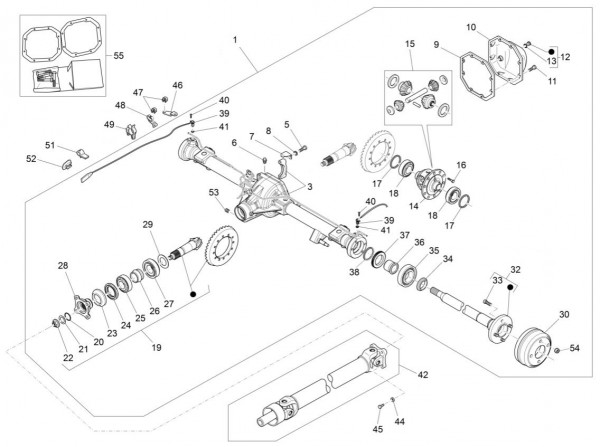 Motor Hinterachsantrieb - Porter Multitech 1300ccm 4T LC 2015-