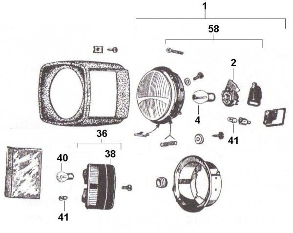 Elektrische Anlage Scheinwerfer - Vespa Car 125ccm 2T AC 1970- MPF1T