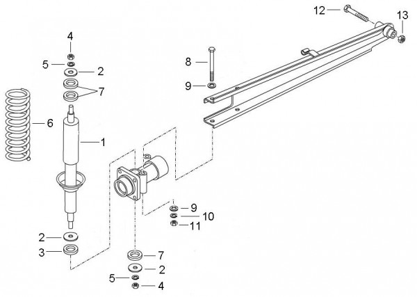 Radaufhängung Stoßdämpfer hinten - Ape Mix 50ccm 2T AC 2009- ZAPC80000
