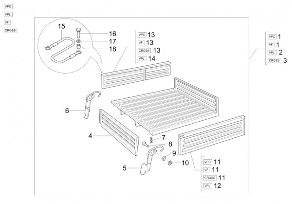Fahrgestell Ladefläche offen - Ape Mix 50ccm 2T AC 2018- ZAPC80000