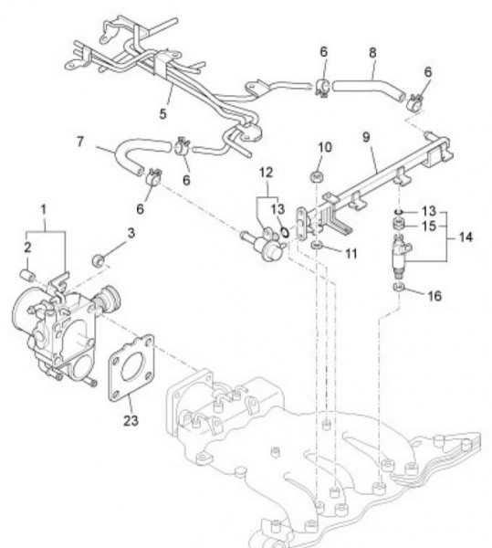 Motor Drosselklappengehäuse - Porter Porter up Date 1300ccm 4T LC 2009-2010 ZAPS90PH