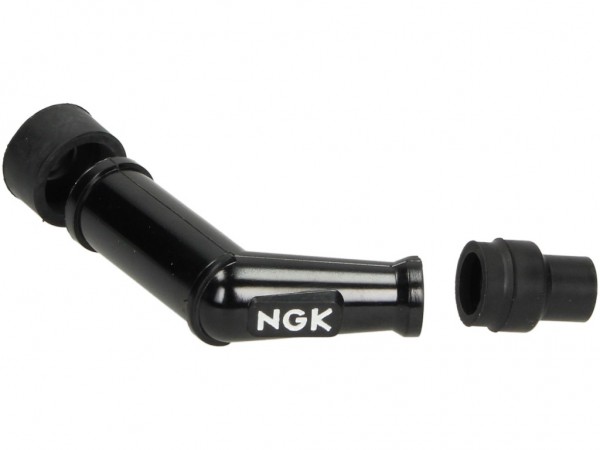 NGK Zündkerzenstecker, VB05E, Ø 14 mm, schwarz, 120° Winkel (lang), für Anschlussmutter