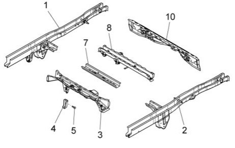 Fahrgestell Rahmen hinten - Porter Multitech 1300ccm 4T LC 2014- ZAPS90VJ