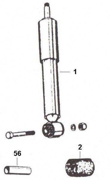Radaufhängung Stoßdämpfer hinten - Ape 190ccm 2T AC 1969-1978 MPR1T