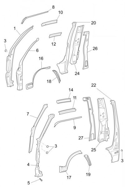 Fahrgestell Rahmen seitlich - Porter Multitech 1300ccm 4T LC 2017- ZAPS90TGW